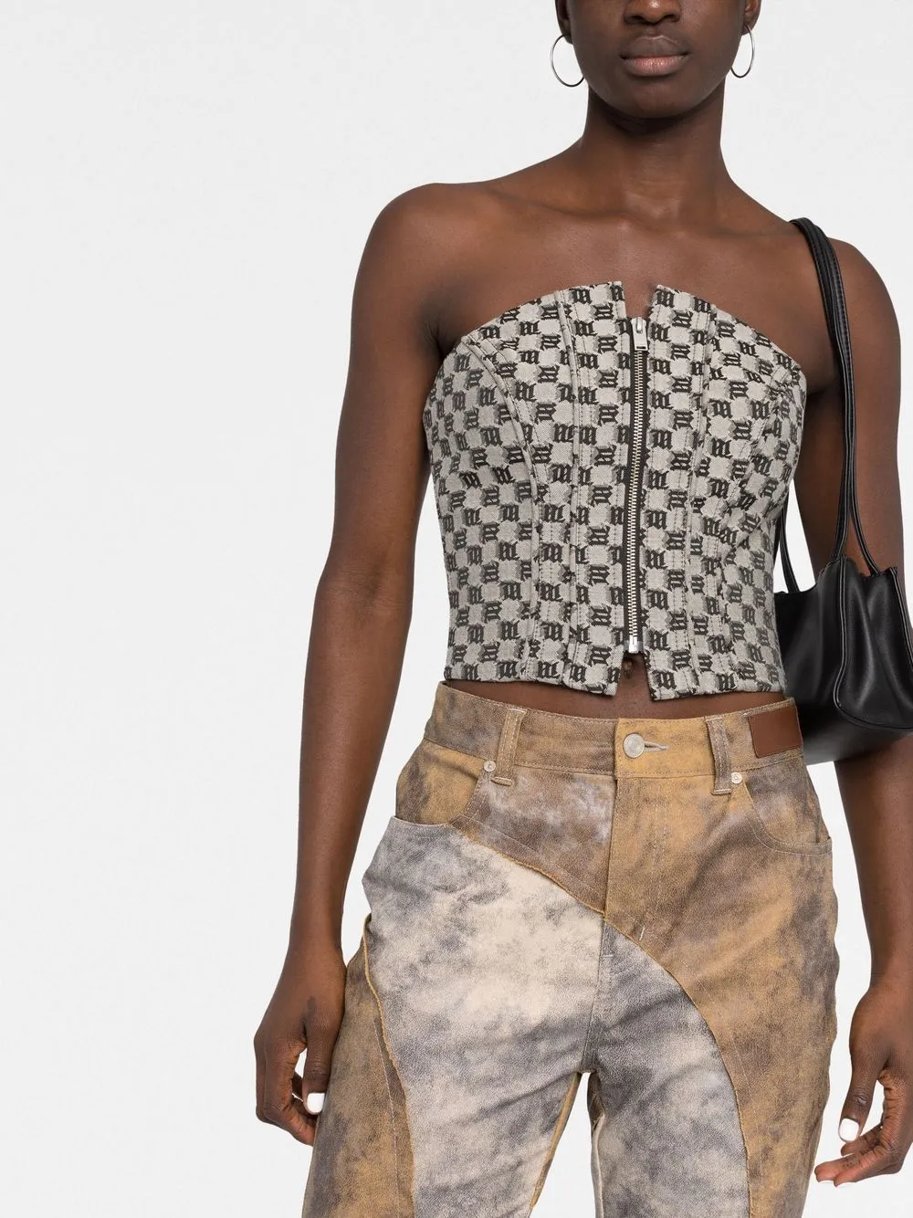 Misbhv Gray Strapless Camisole In Neutrals