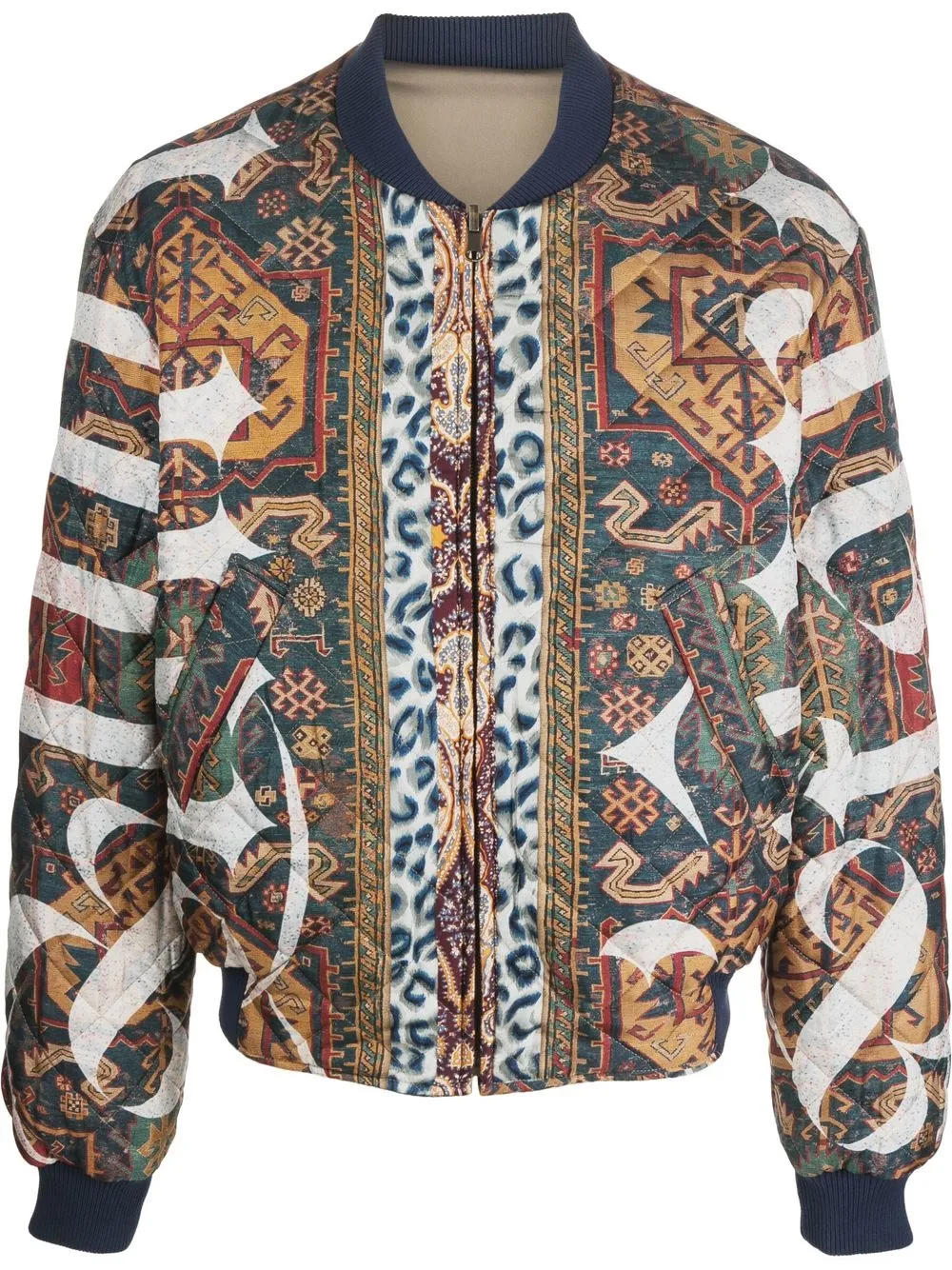 

Pierre-Louis Mascia graphic-print bomber jacket - Blue