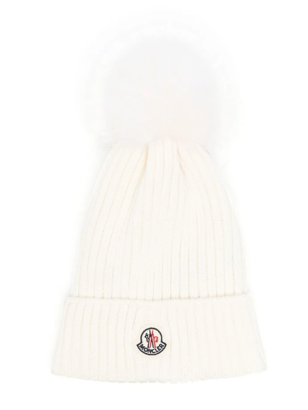 

Moncler Enfant logo-patch pom-pom hat - White