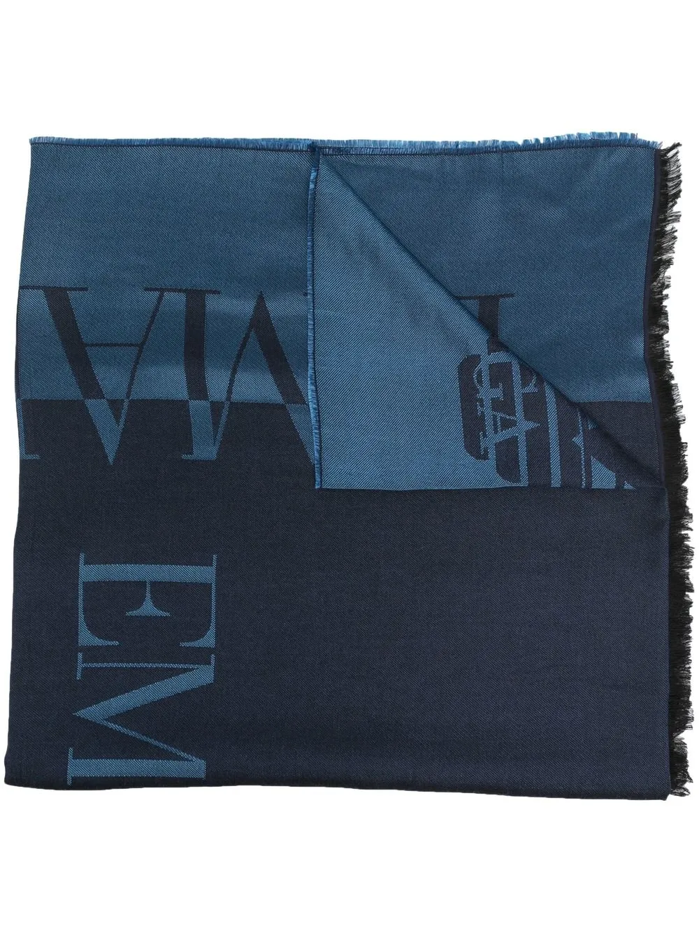 

Emporio Armani logo-print tonal scarf - Blue