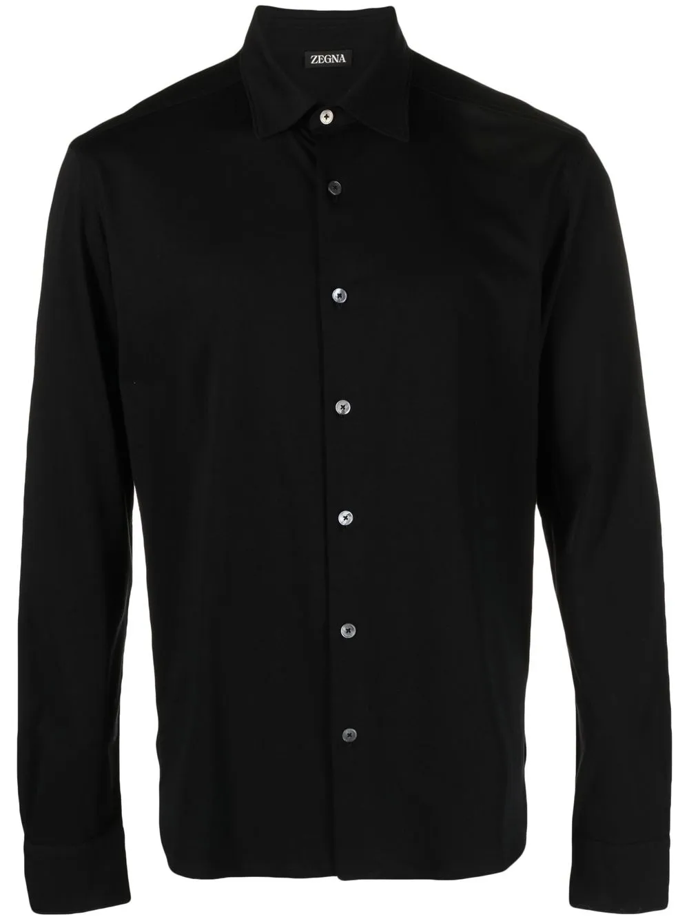 

Zegna camisa traslúcida con cuello - Negro