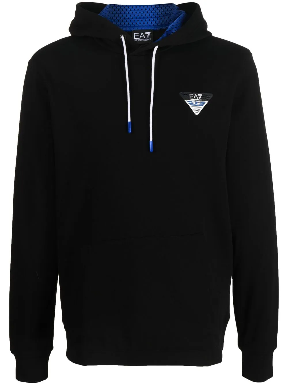 

Ea7 Emporio Armani logo-patch mesh-panel hoodie - Black
