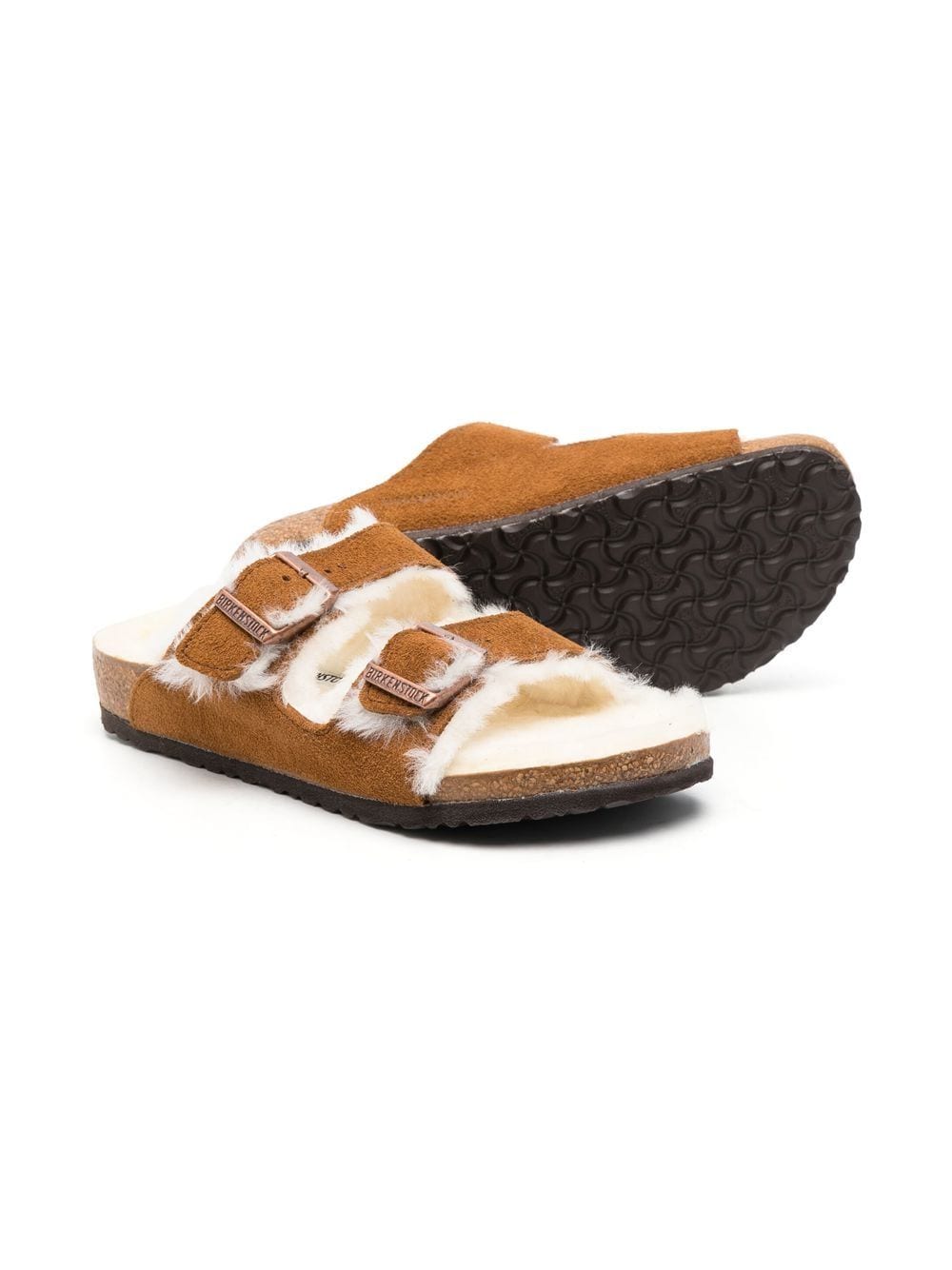 Image 2 of Birkenstock Kids Arizona shearling-trim sandals
