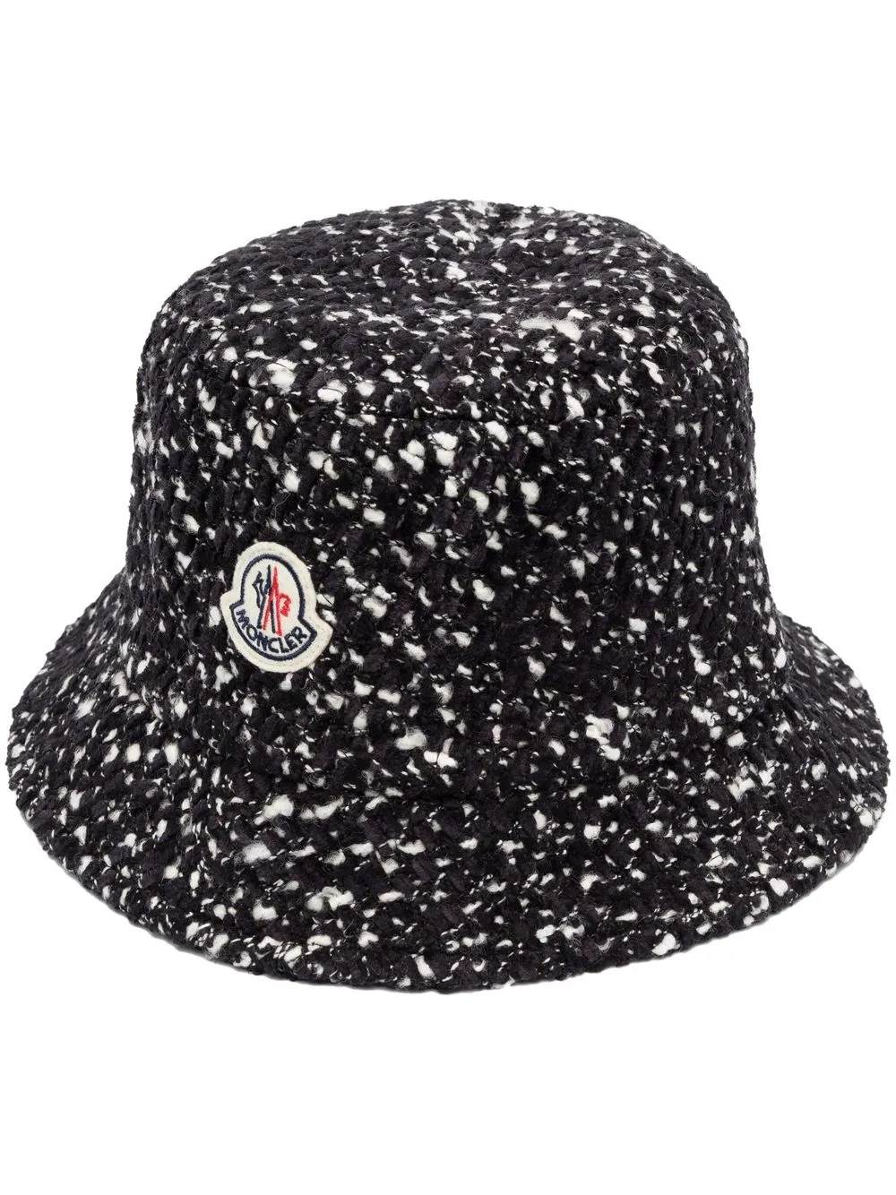 

Moncler logo-patch tweed bucket hat - Black