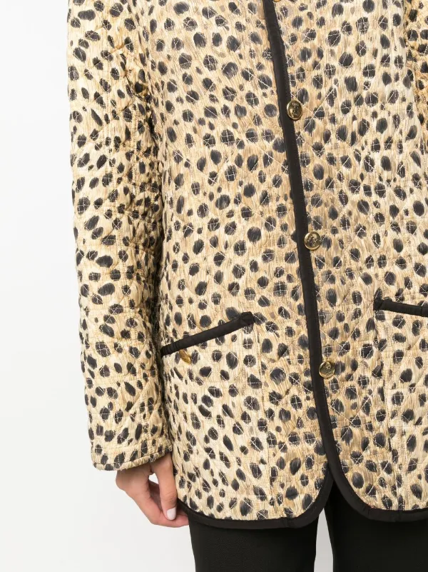 leopard print quilted jacket