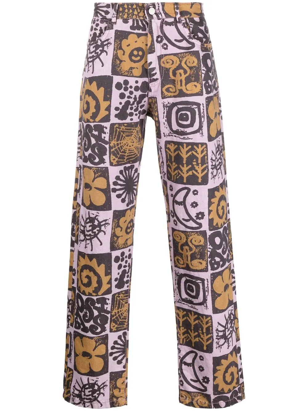 

MCQ graphic-print straight-leg jeans - Purple