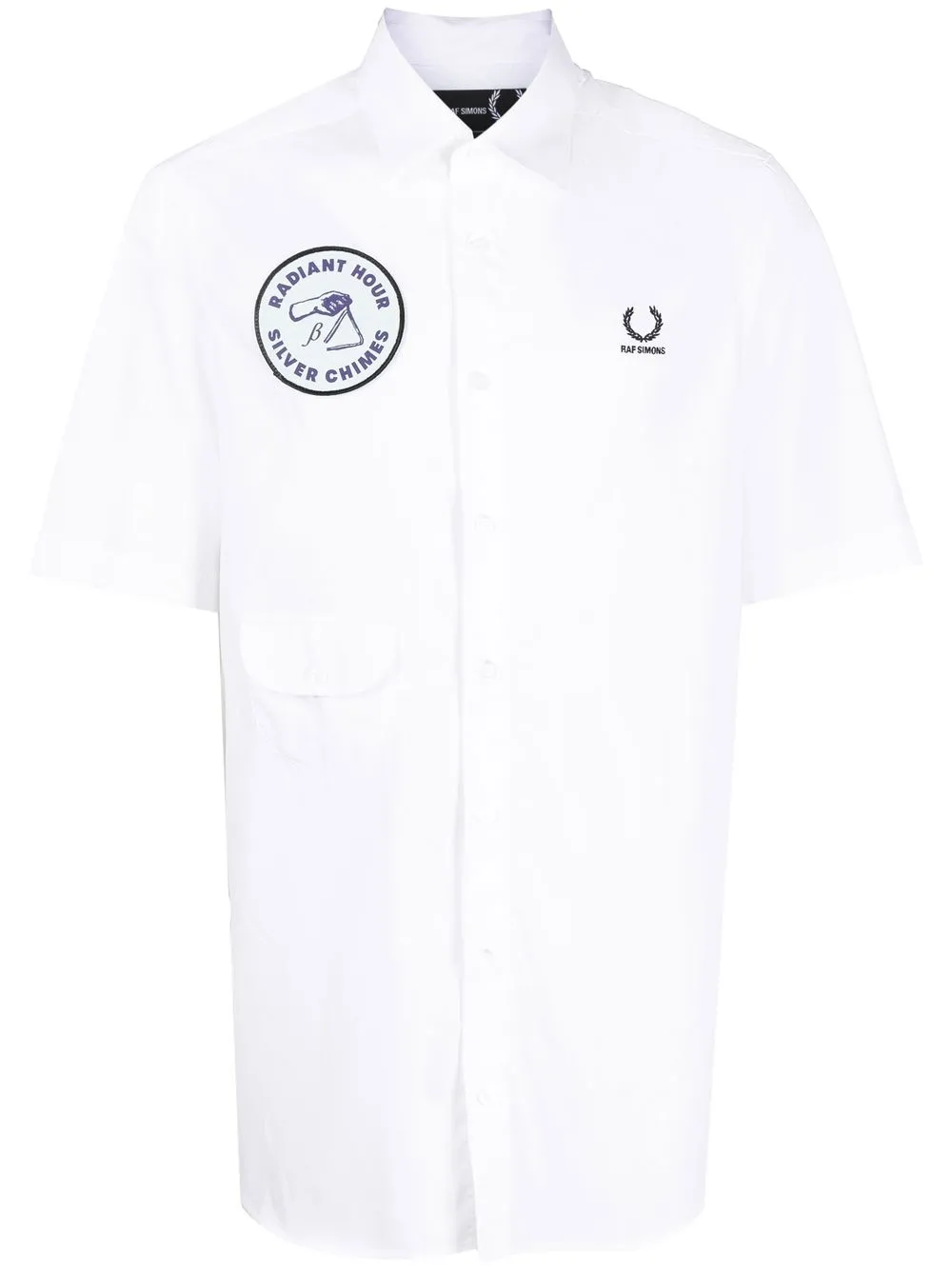 

Raf Simons X Fred Perry camisa con detalle de parche - Blanco