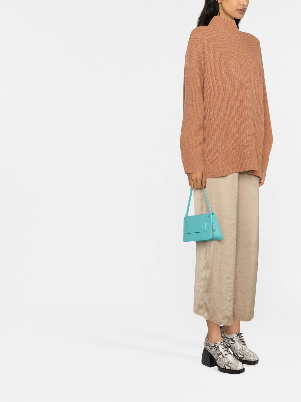 Shop See By Chloé Oversized Ribbed Jumper In Brown