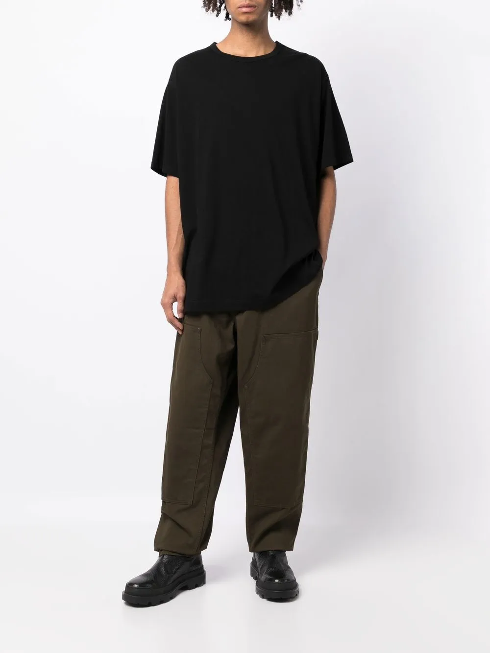 

Yohji Yamamoto corduroy tapered leg trousers - Green