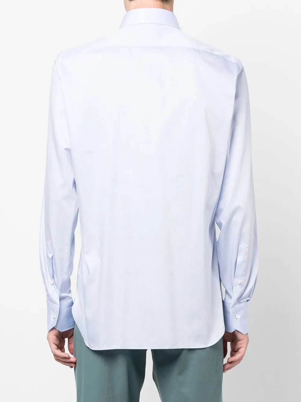 Zegna Button-up Cotton Shirt In Blue