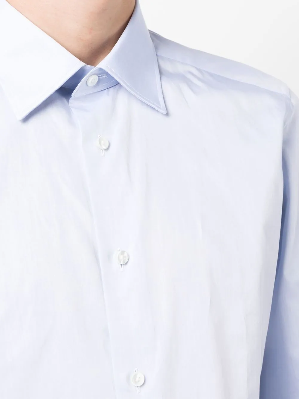 ErmenegildoZegna  ボタン付きシャツジャケット Zegna ボタン シャツ | ブルー | FARFETCH JP