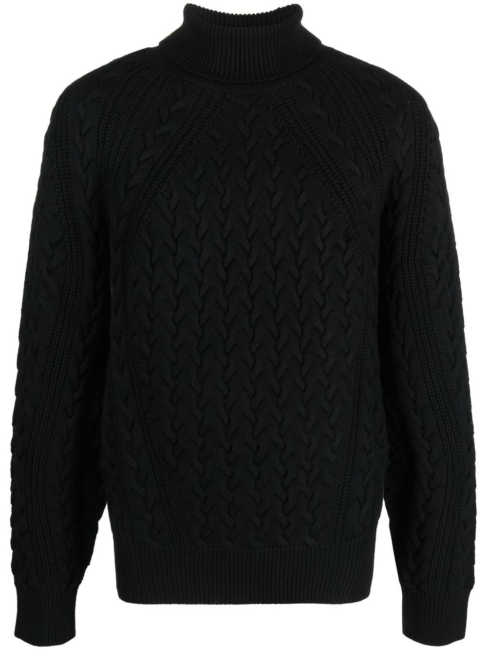 

Zegna cable-knit roll-neck jumper - Black