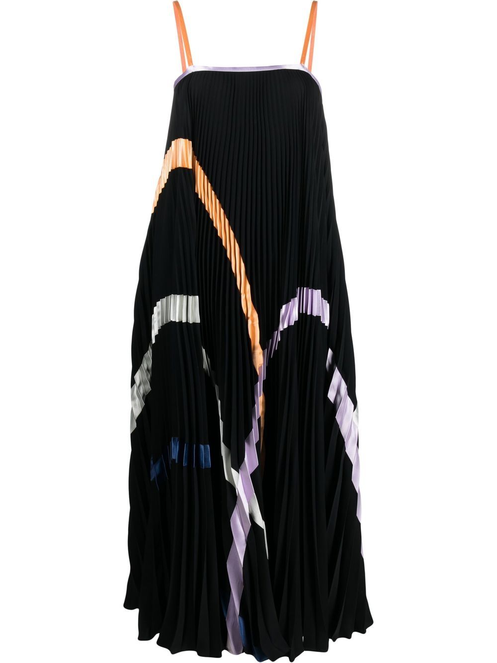 Emporio Armani Pleated Sleeveless Maxi Dress In Black