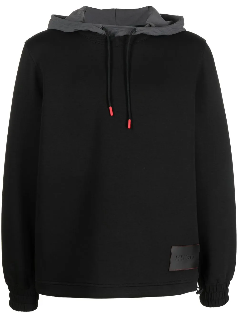 

HUGO logo-patch hoodie - Black