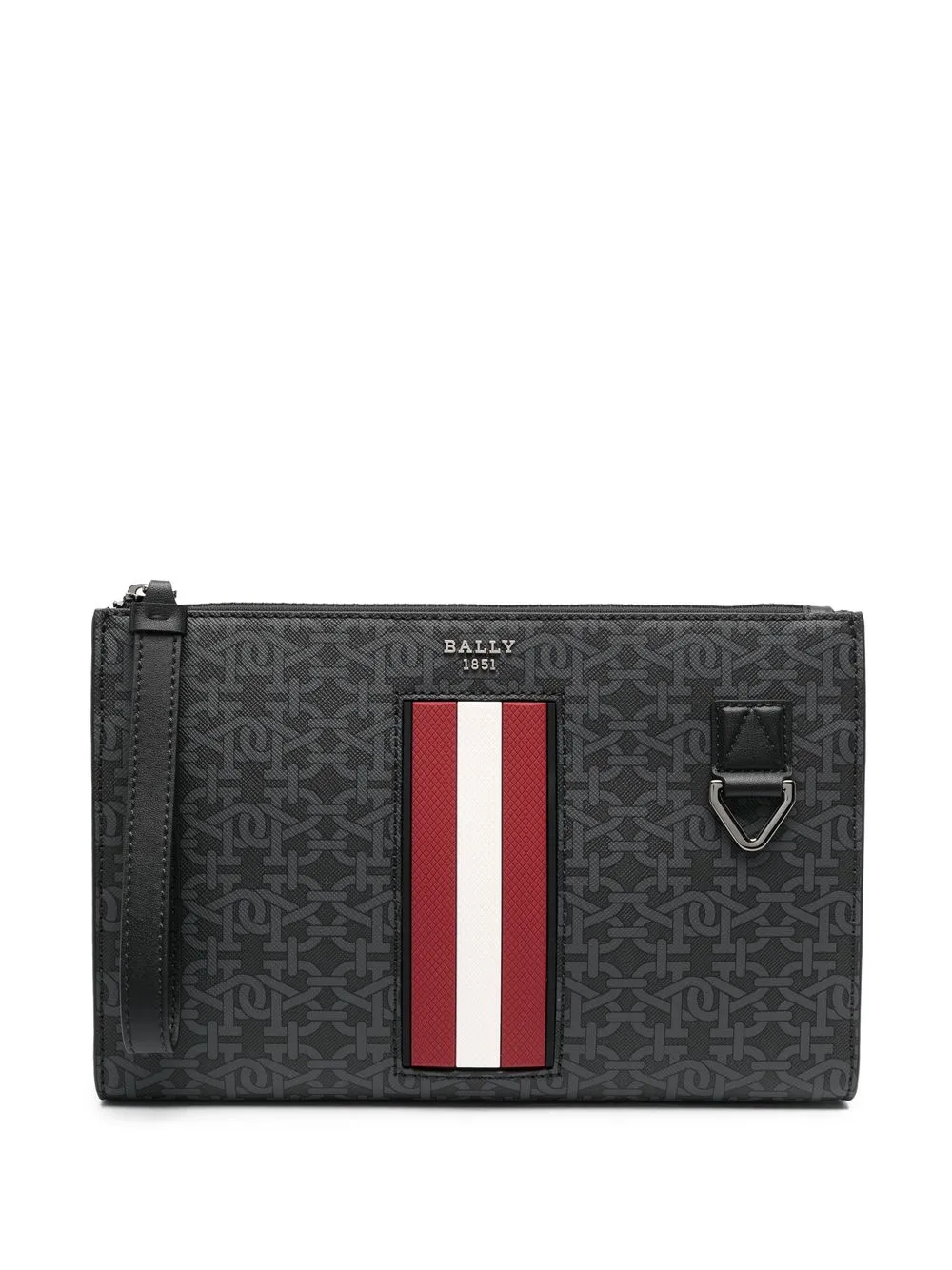 

Bally monogram-print clutch bag - Black