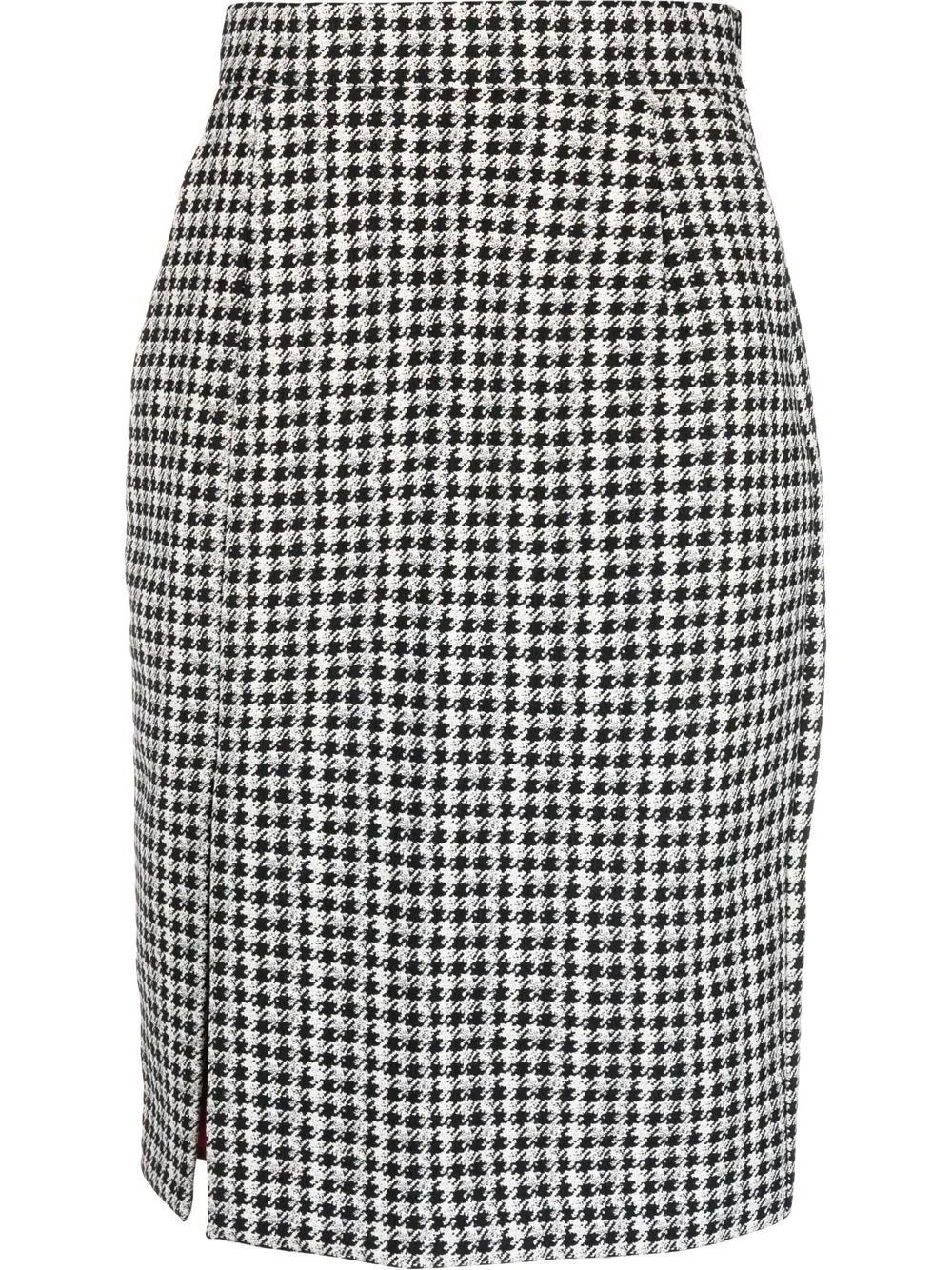 

Sara Battaglia houndstooth-print midi skirt - Black