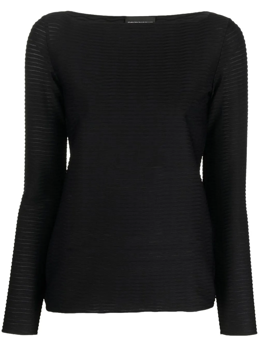 

Emporio Armani top tejido de canalé manga larga - Negro