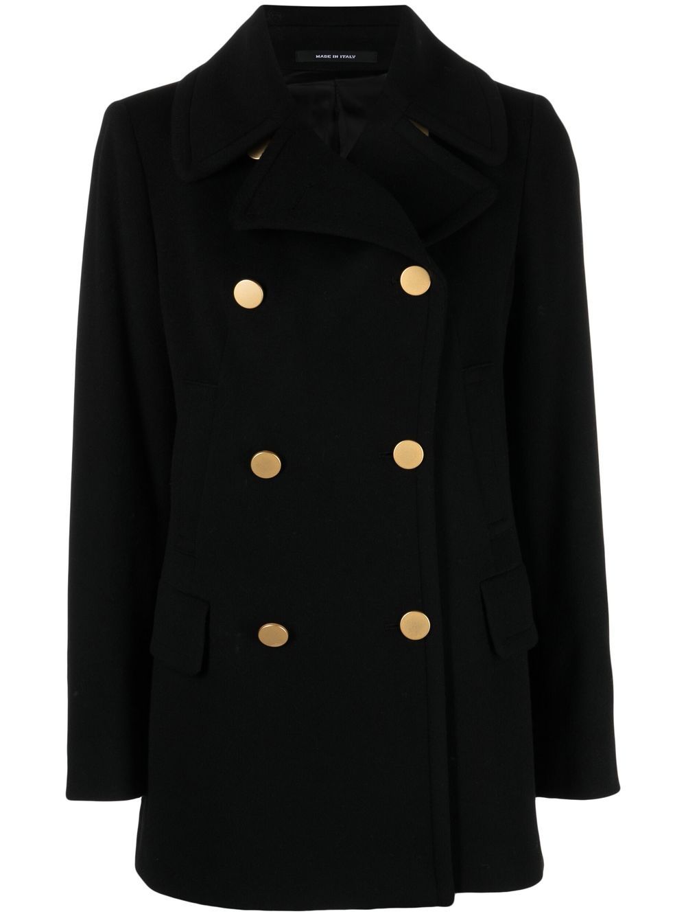 Tagliatore double-breasted button-fastening coat - Black