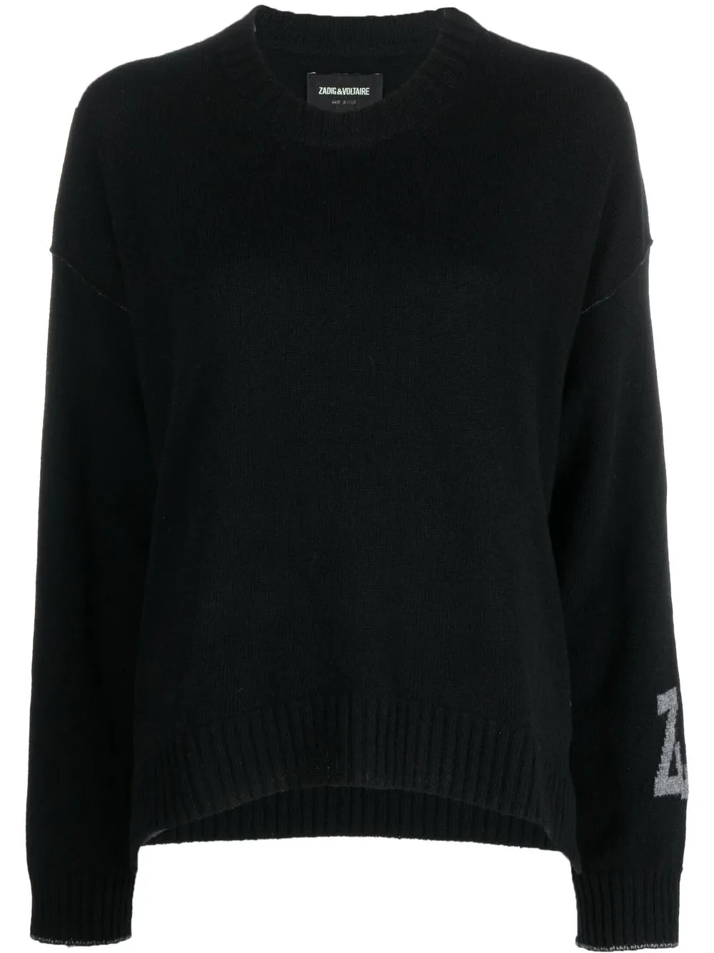 

Zadig&Voltaire logo-intarsia cashmere jumper - Black