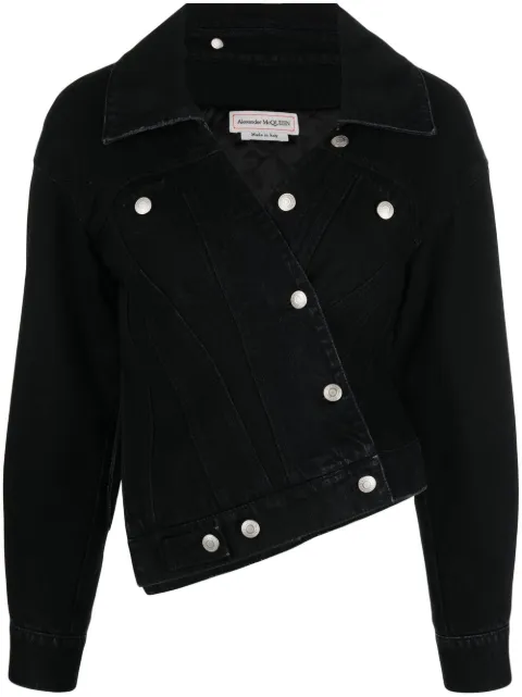 Alexander McQueen veste asymétrique en jean