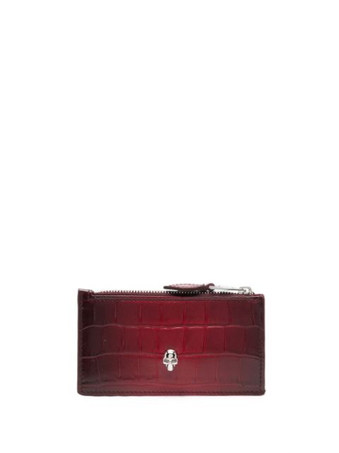 Alexander McQueen - croc-effect calf leather purse