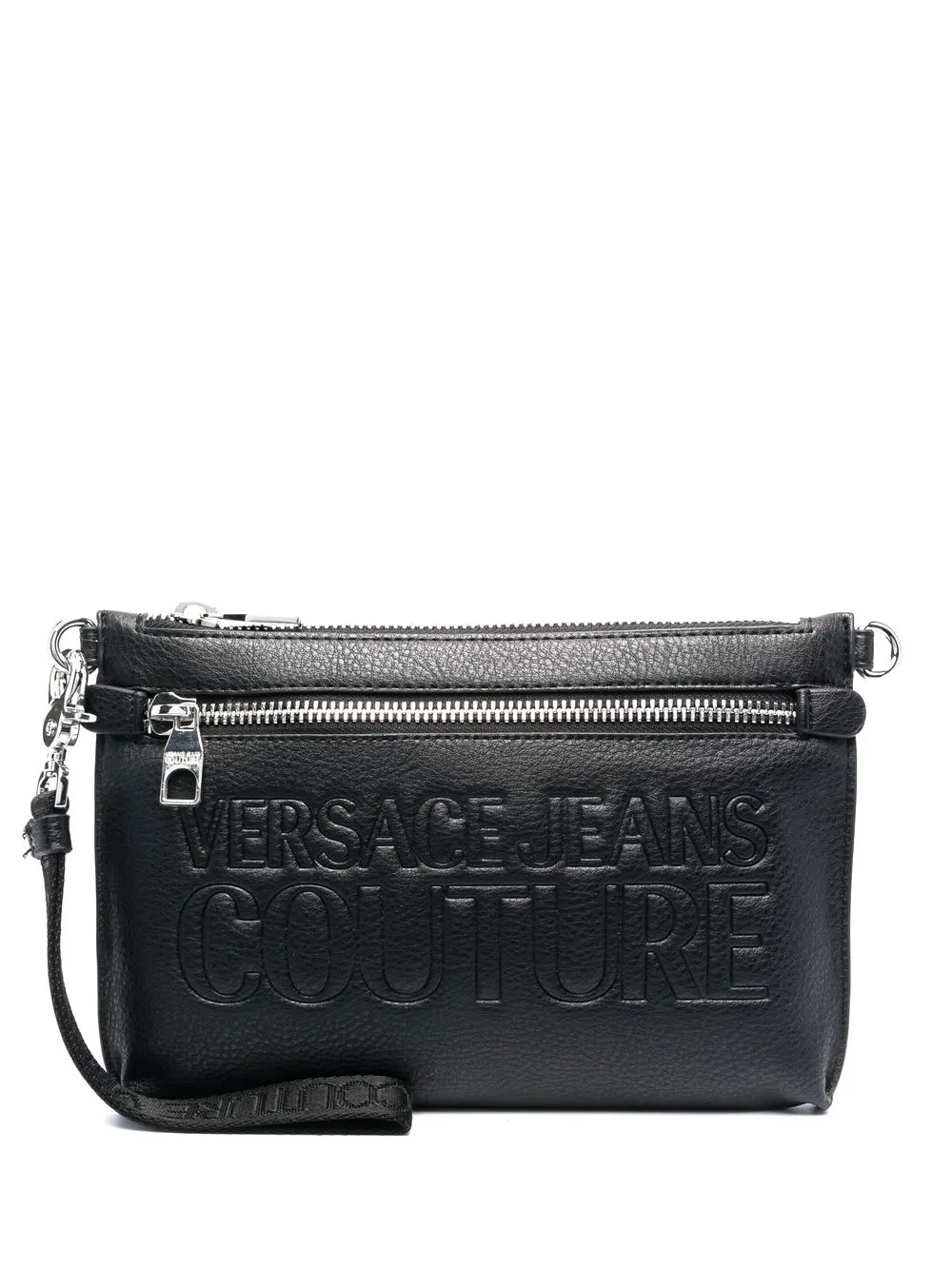 

Versace Jeans Couture bolsa de mano con logo en relieve - Negro