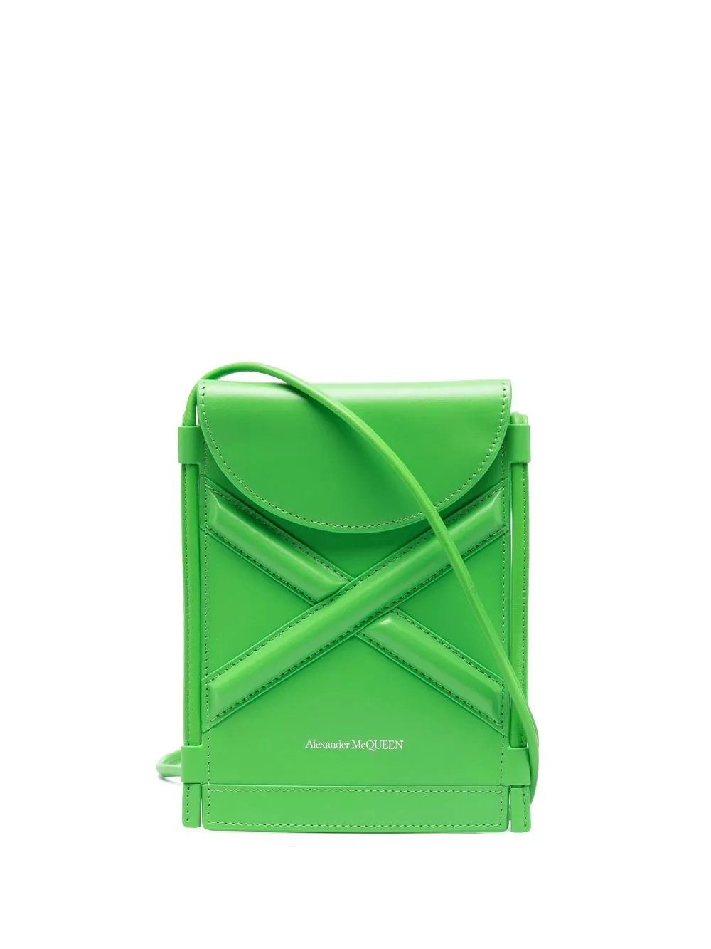 

Alexander McQueen bolsa crossbody con logo en relieve - Verde