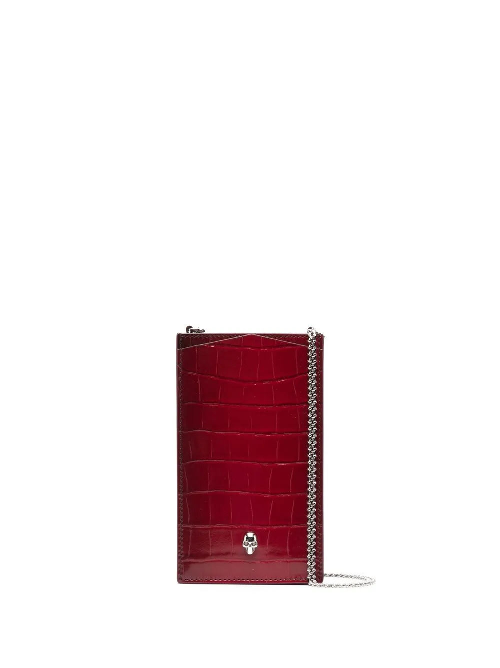 

Alexander McQueen gradient croco-embossed crossbody bag - Red