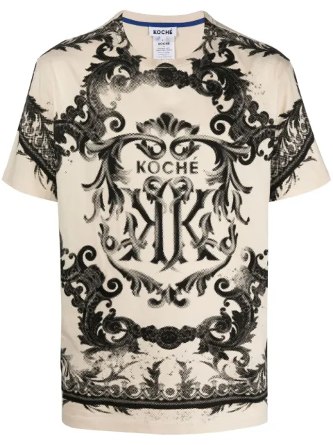 Koché baroque-print short-sleeve T-shirt