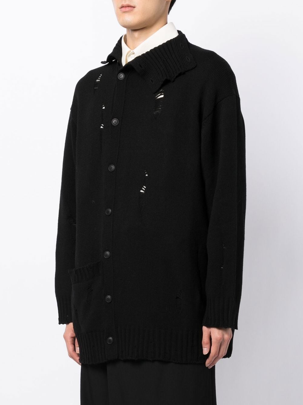 Yohji Yamamoto Drop Needle Turtleneck Knitted Cardigan - Farfetch