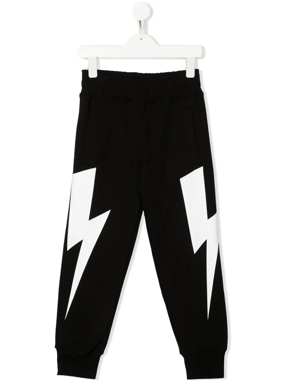 

Neil Barrett Kids Thunderbolt print track pants - Black