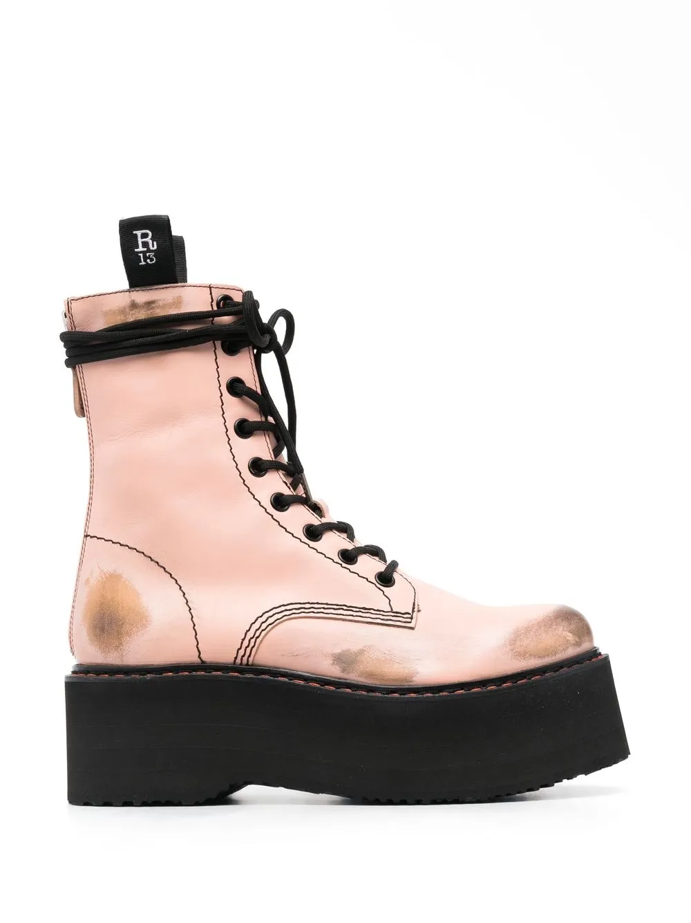 

R13 leather lace-up boots - Pink