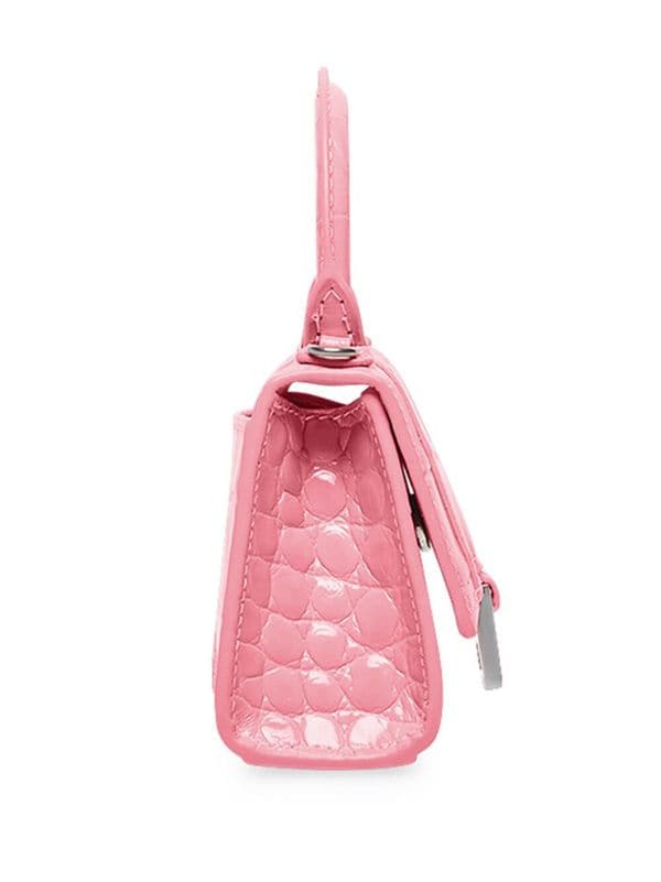 Prada, pink crocodile leather shoulderbag with silver hardware. - Unique  Designer Pieces