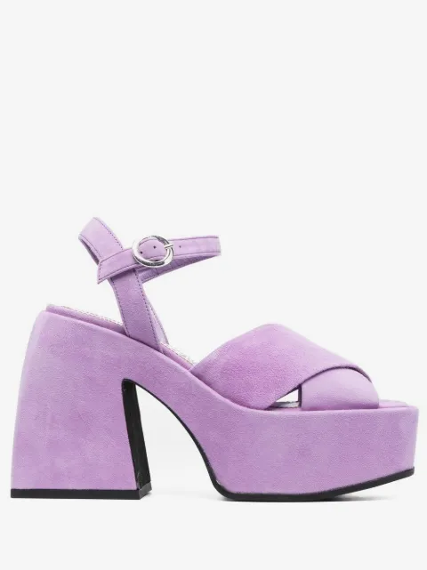 Nodaleto crossover-strap 120mm platform sandals 