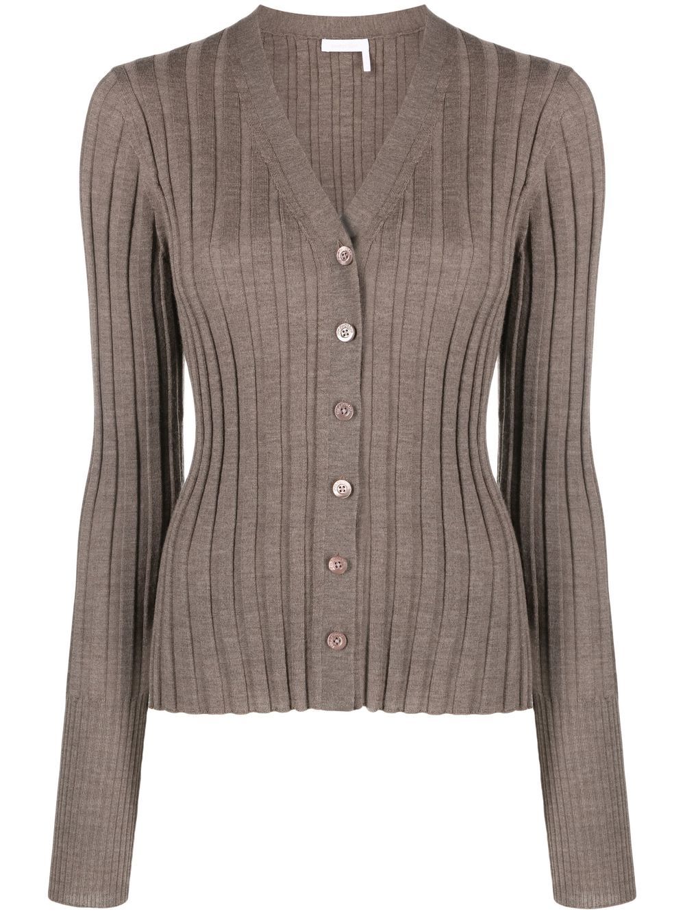 

See by Chloé ribbed-knit cardigan - Brown