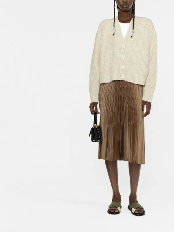See By Chloé Ribbed Knit Cardigan | Neutrals | FARFETCH CA