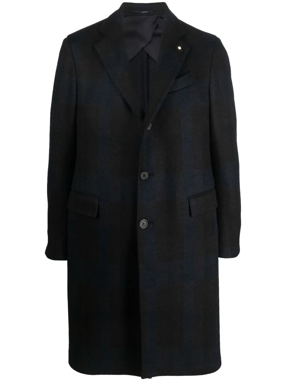 

Lardini checked single-breasted coat - Blue