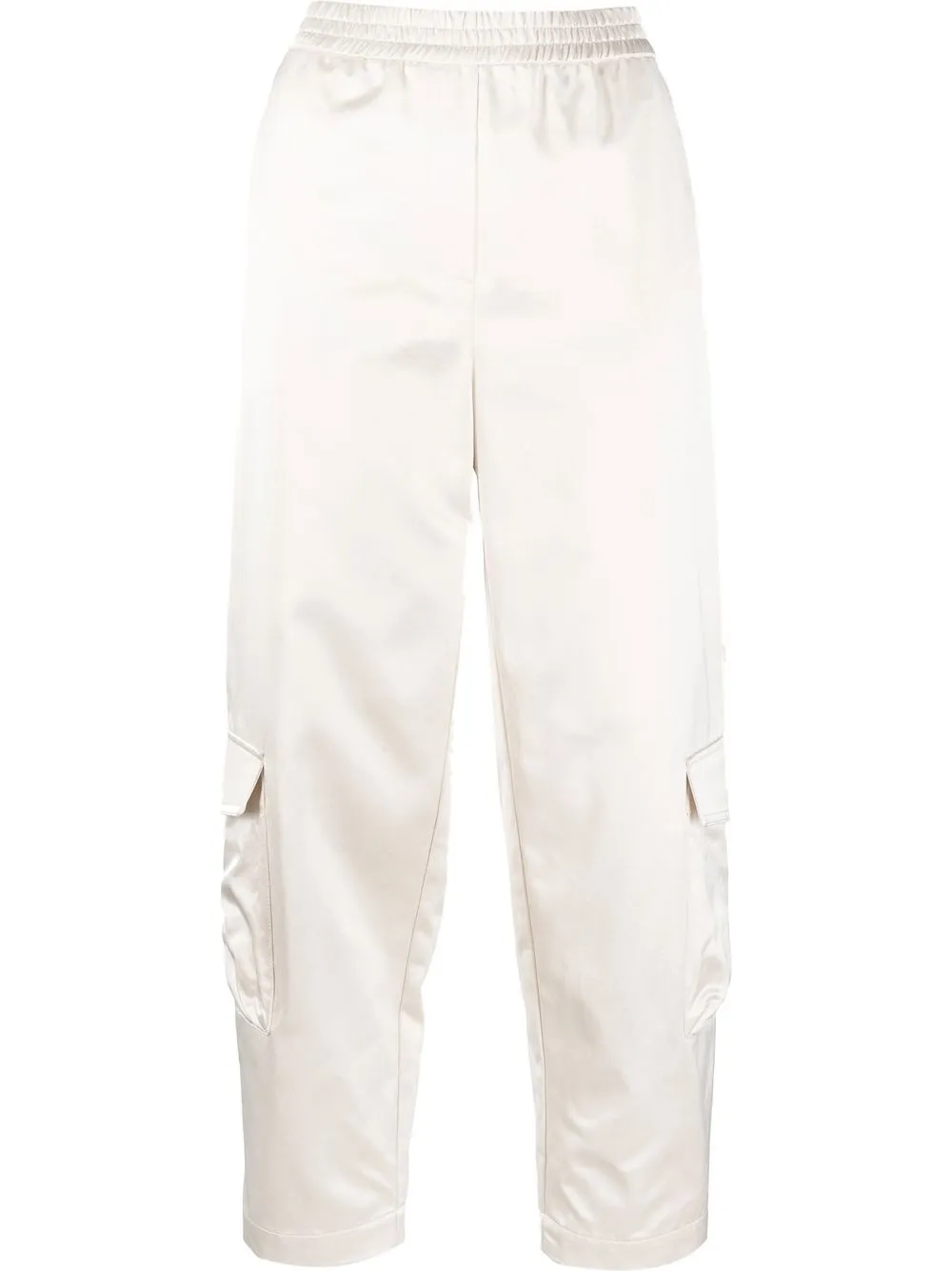 

Nude pantalones cargo con bolsillos - Blanco