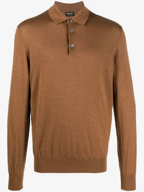 Zegna knitted long-sleeve polo shirt
