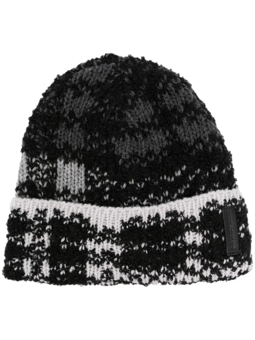 

Emporio Armani logo-patch chunky-knit beanie - Grey