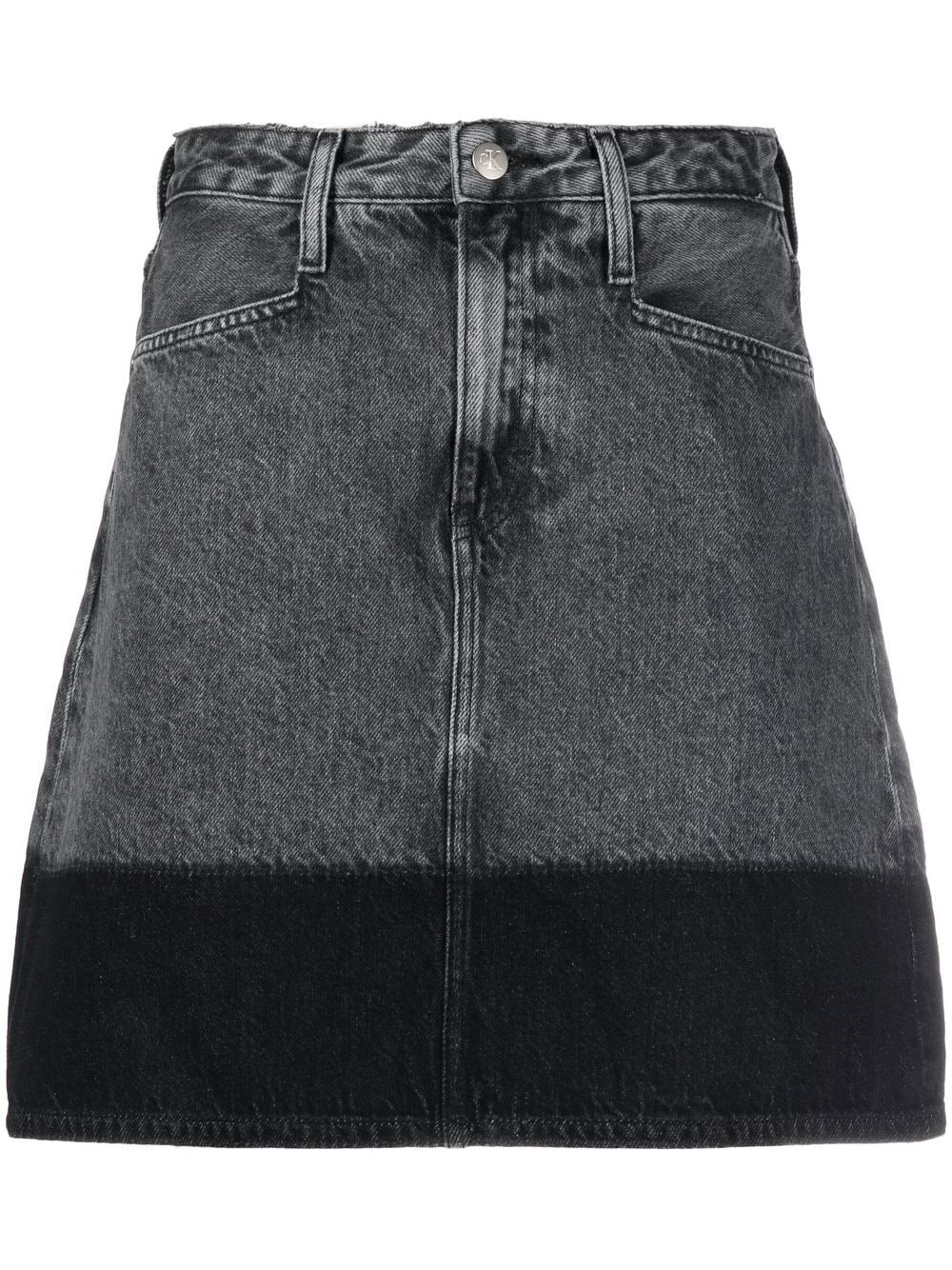Shop Calvin Klein Jeans Est.1978 Two-tone Denim Mini Skirt In Black