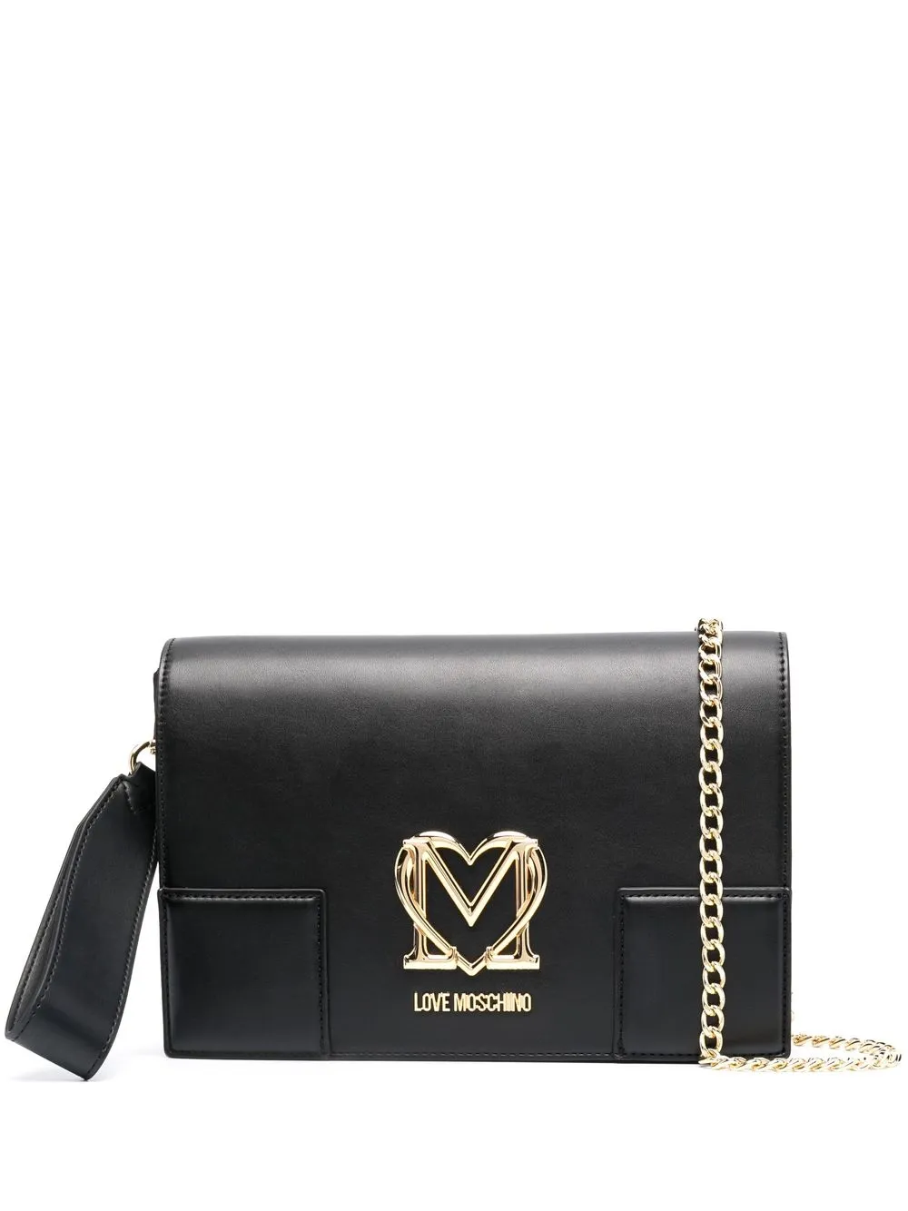 

Love Moschino bolsa crossbody con placa del logo - Negro