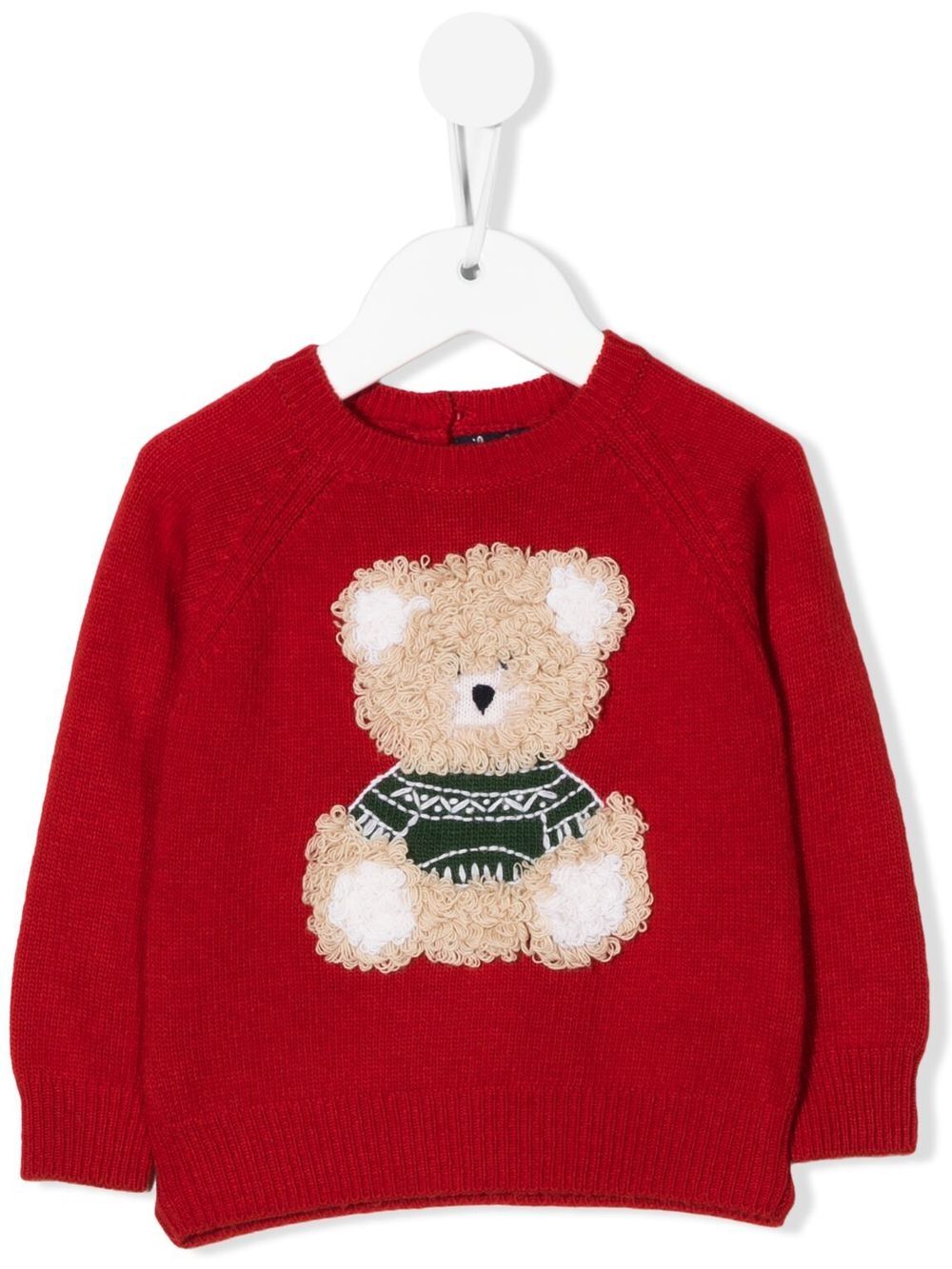 

Il Gufo bear-appliqué knit jumper - Red