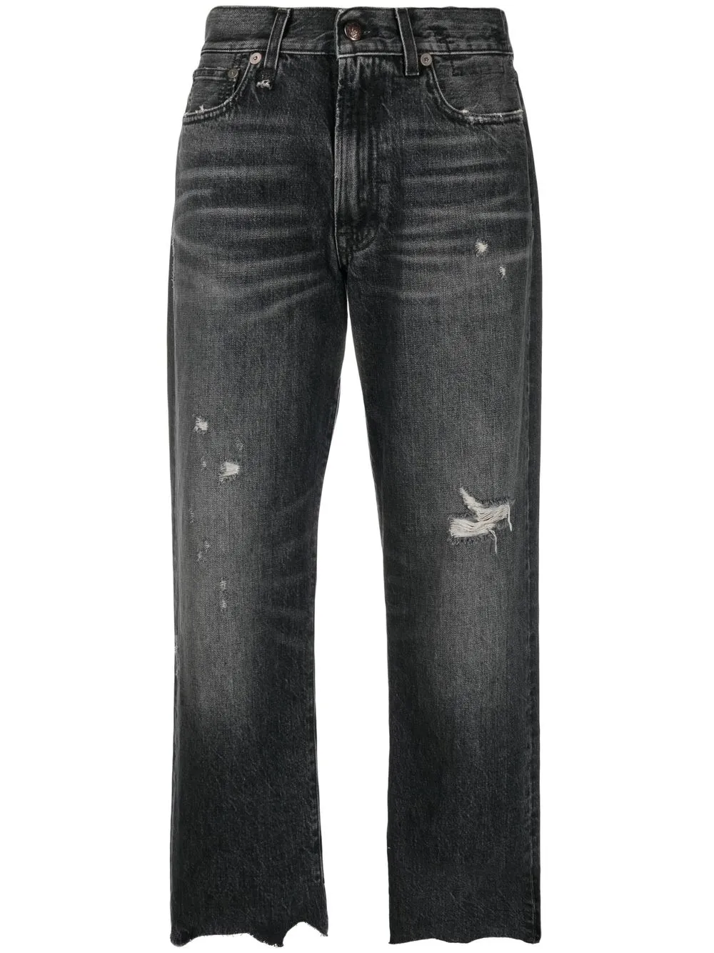 

R13 distressed-effect cropped jeans - Black