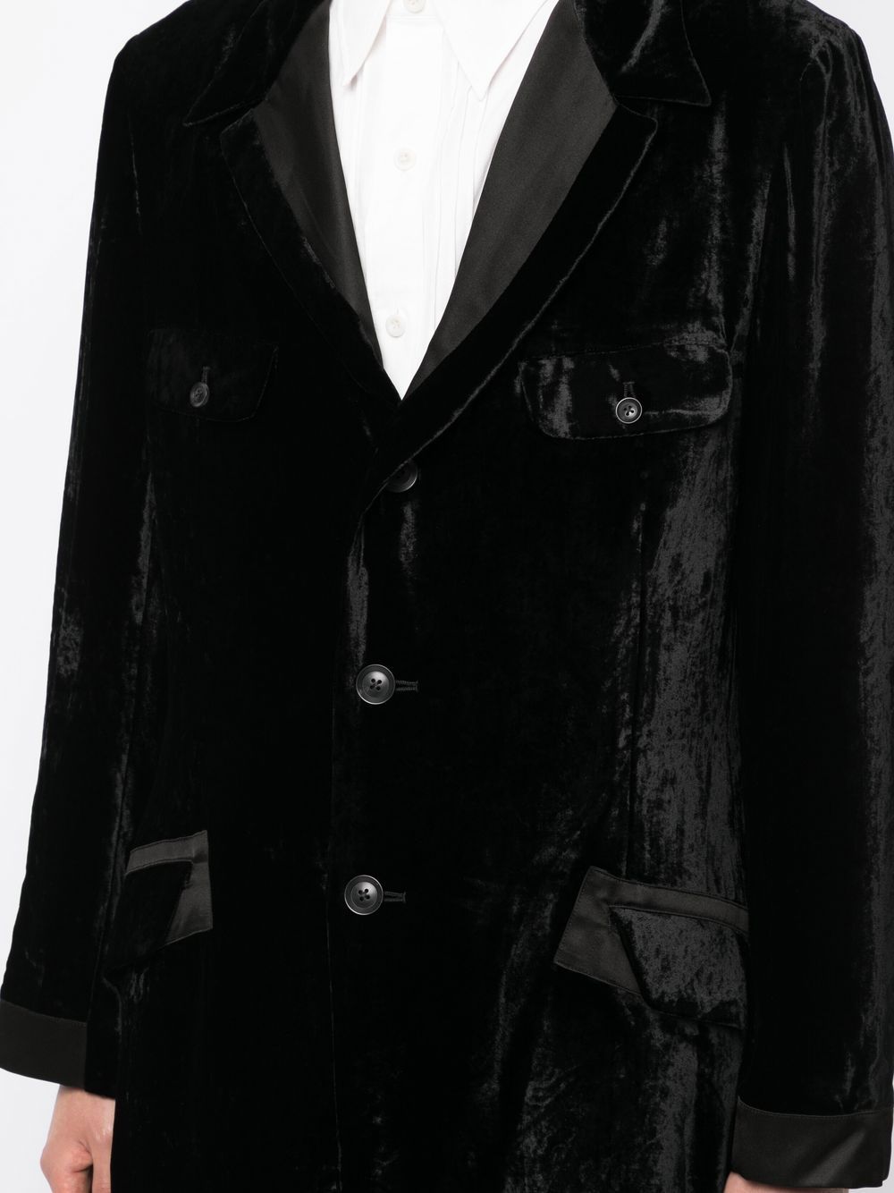 Yohji Yamamoto single-breasted Velvet Coat - Farfetch