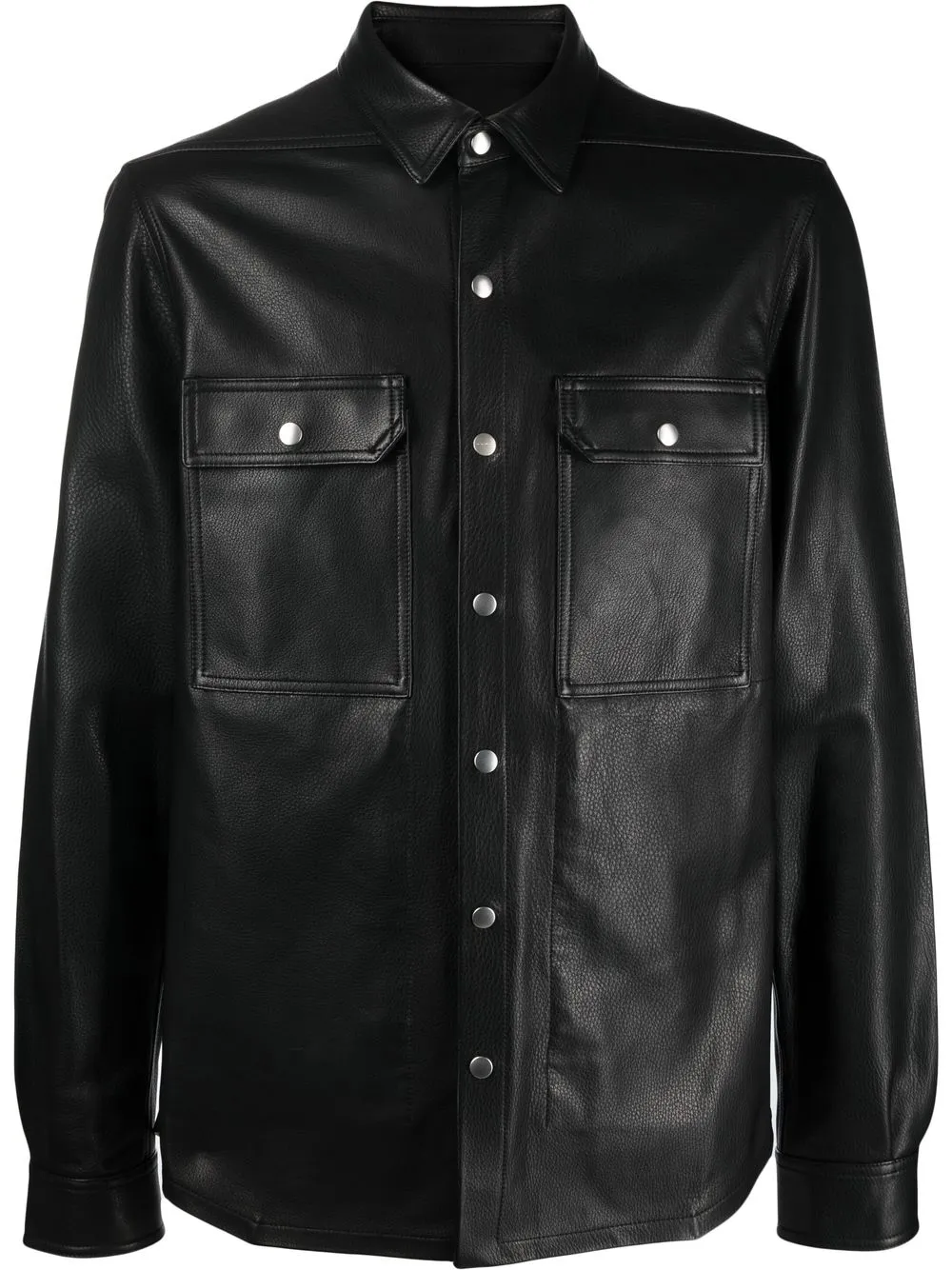 

Rick Owens grained leather shirt - Black