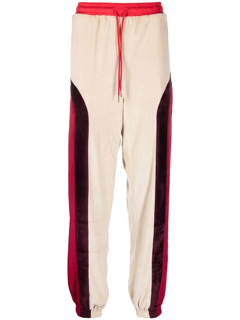 

Daily Paper logo-print velour track pants - Red