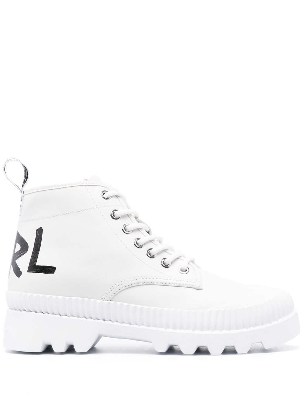 Karl Lagerfeld Trekka Ii Hiker Ankle Boots In Weiss