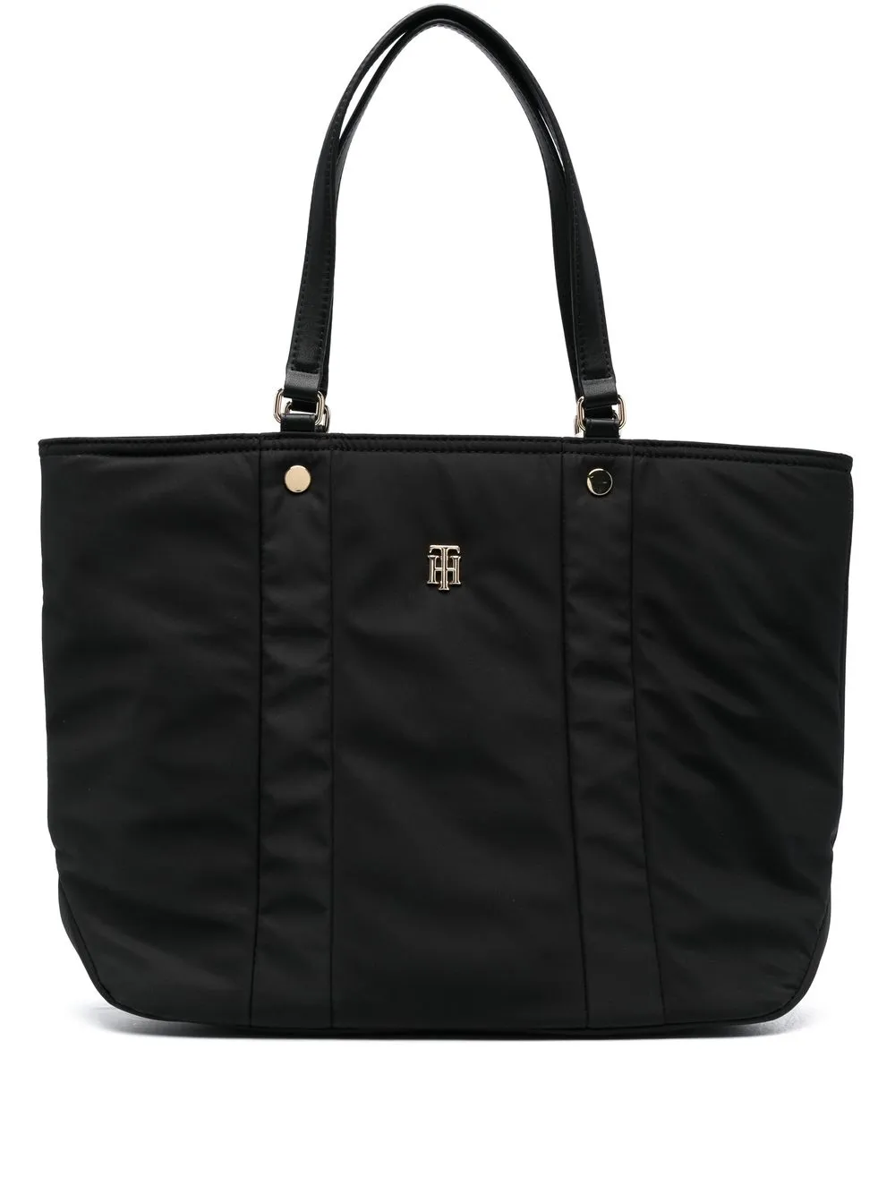 

Tommy Hilfiger tote con placa del logo - Negro