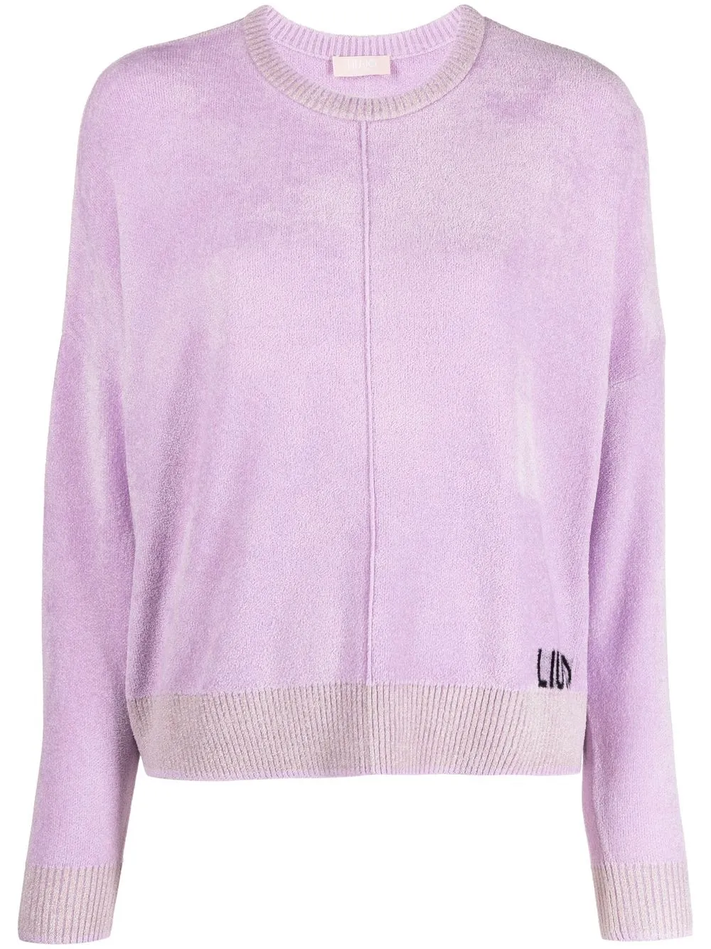 

LIU JO logo crew-neck jumper - Purple